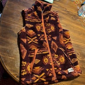 Fuzzy north face vest